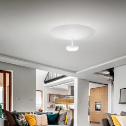 LED-loftlampe Yuko, hvid, metal, 23 cm høj, dæmpbar