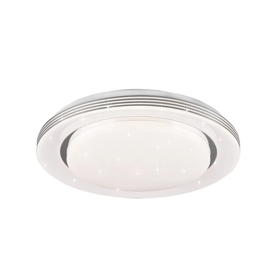 LED-loftslampe Atria, Ø 38 cm, hvid, plast, CCT