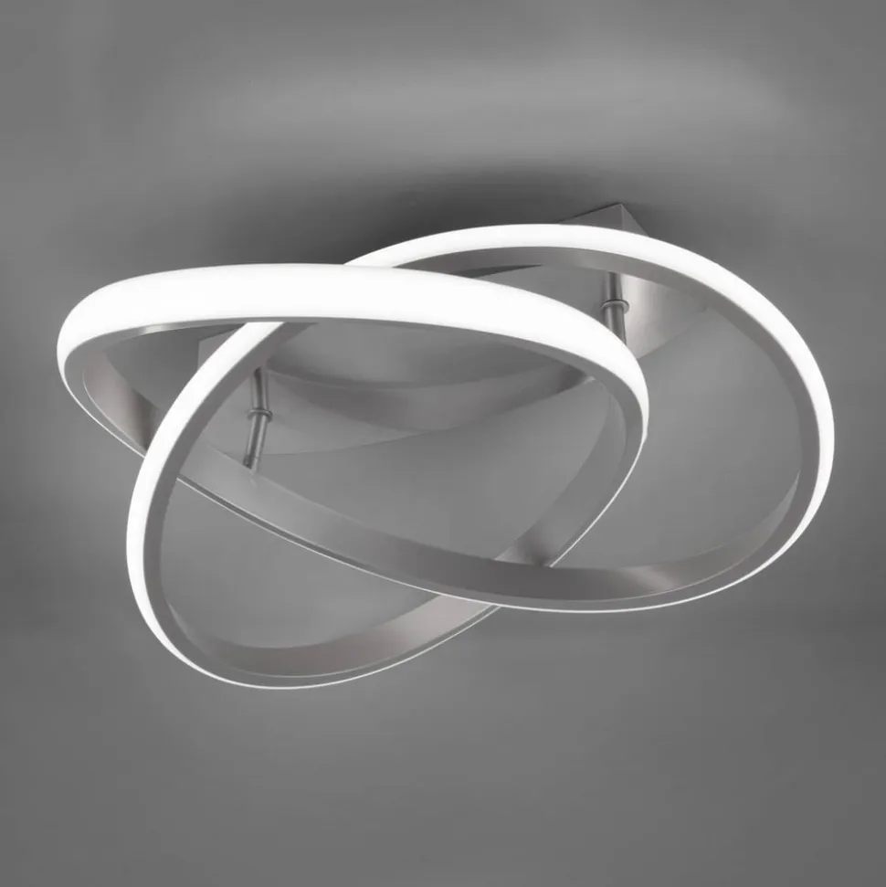 LED-loftslampe Course, mat nikkel, 4.000K, Ø 45 cm