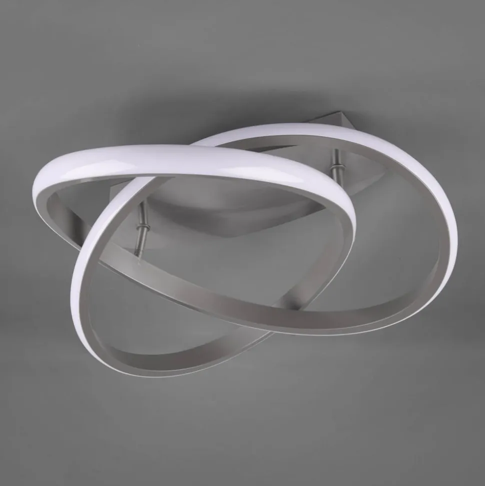 LED-loftslampe Course, mat nikkel, 4.000K, Ø 45 cm