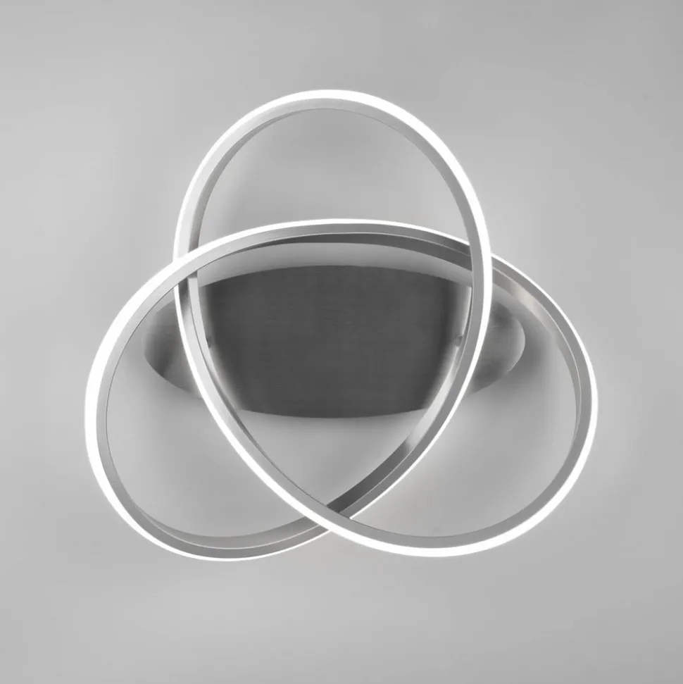 LED-loftslampe Course, mat nikkel, 4.000K, Ø 45 cm