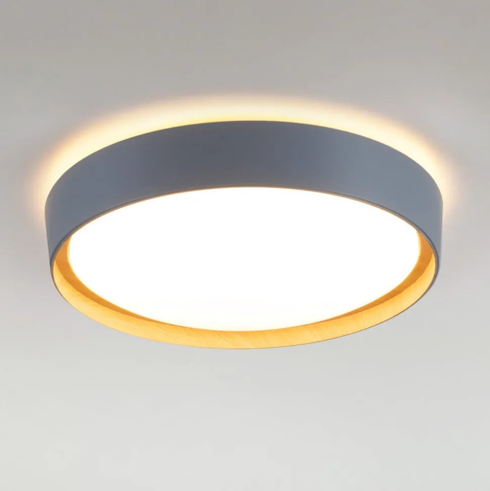 LED-loftslampe Emilia, tretrins dæmpbar, grå