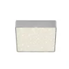 LED-loftslampe Flame Star, 15,7 x 15,7 cm sølv