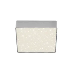 LED-loftslampe Flame Star, 15,7 x 15,7 cm sølv