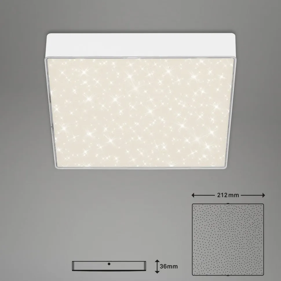 LED-loftslampe Flame Star, 21,2 x 21,2 cm hvid