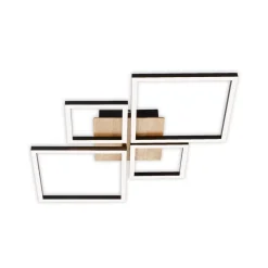 LED-loftslampe Frame, Step dim, 4-lys træ