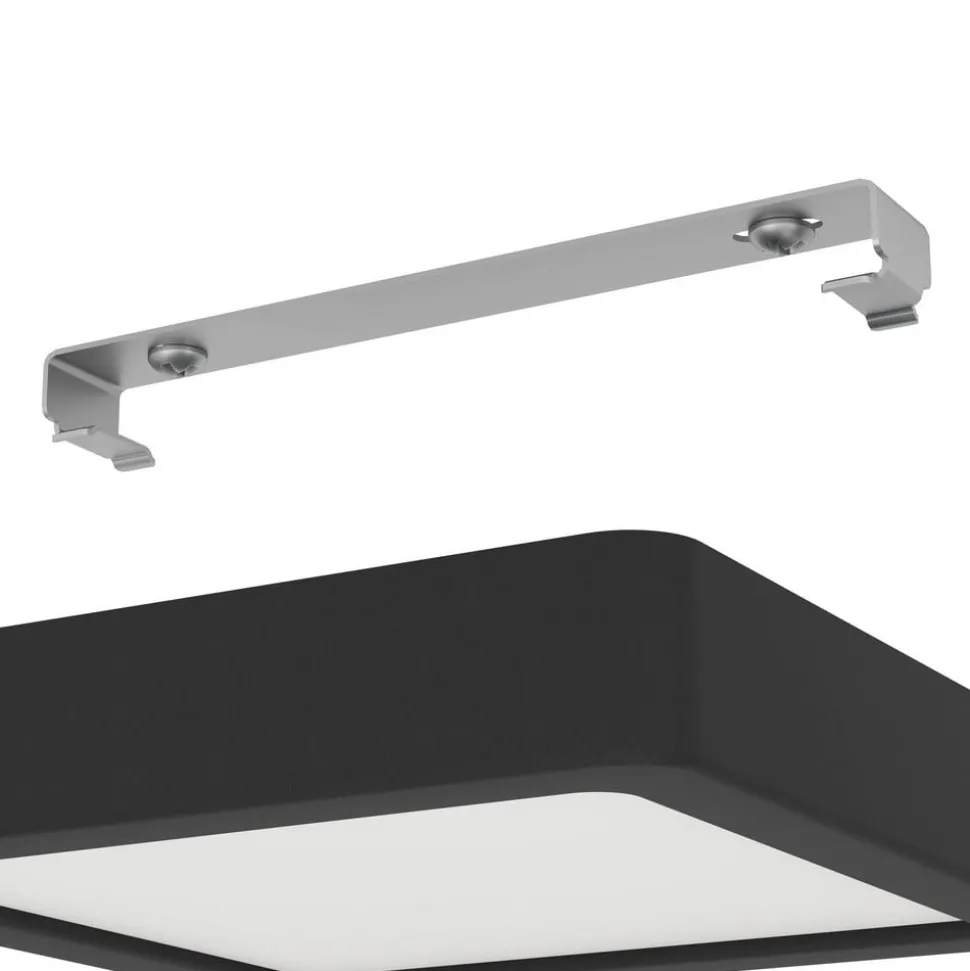 LED-loftslampe Fueva 5 IP44 3000K sort 16x16cm