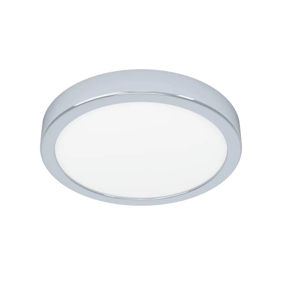 LED-loftslampe Fueva 5 IP44 3000K krom Ø21cm