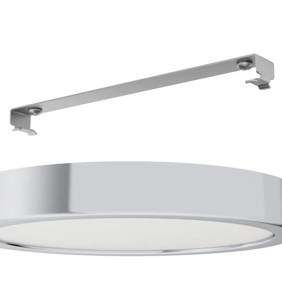 LED-loftslampe Fueva 5 IP44 3000K krom Ø21cm