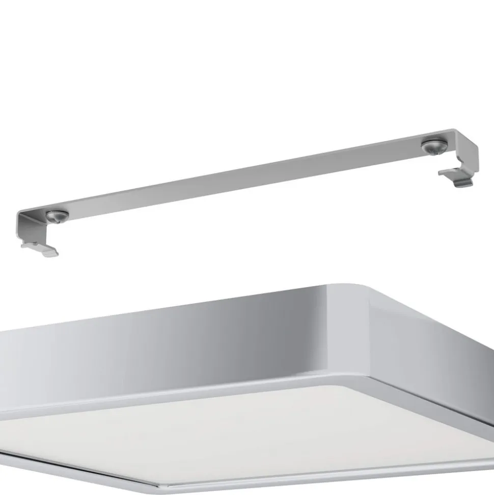 LED-loftslampe Fueva 5 IP44 3000K krom 21x21cm