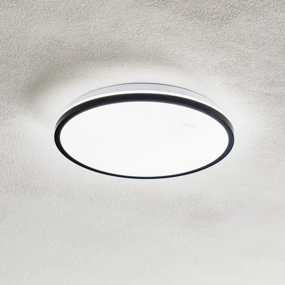 LED-loftslampe Lana, baggrundsbelyst effekt Ø28 sort