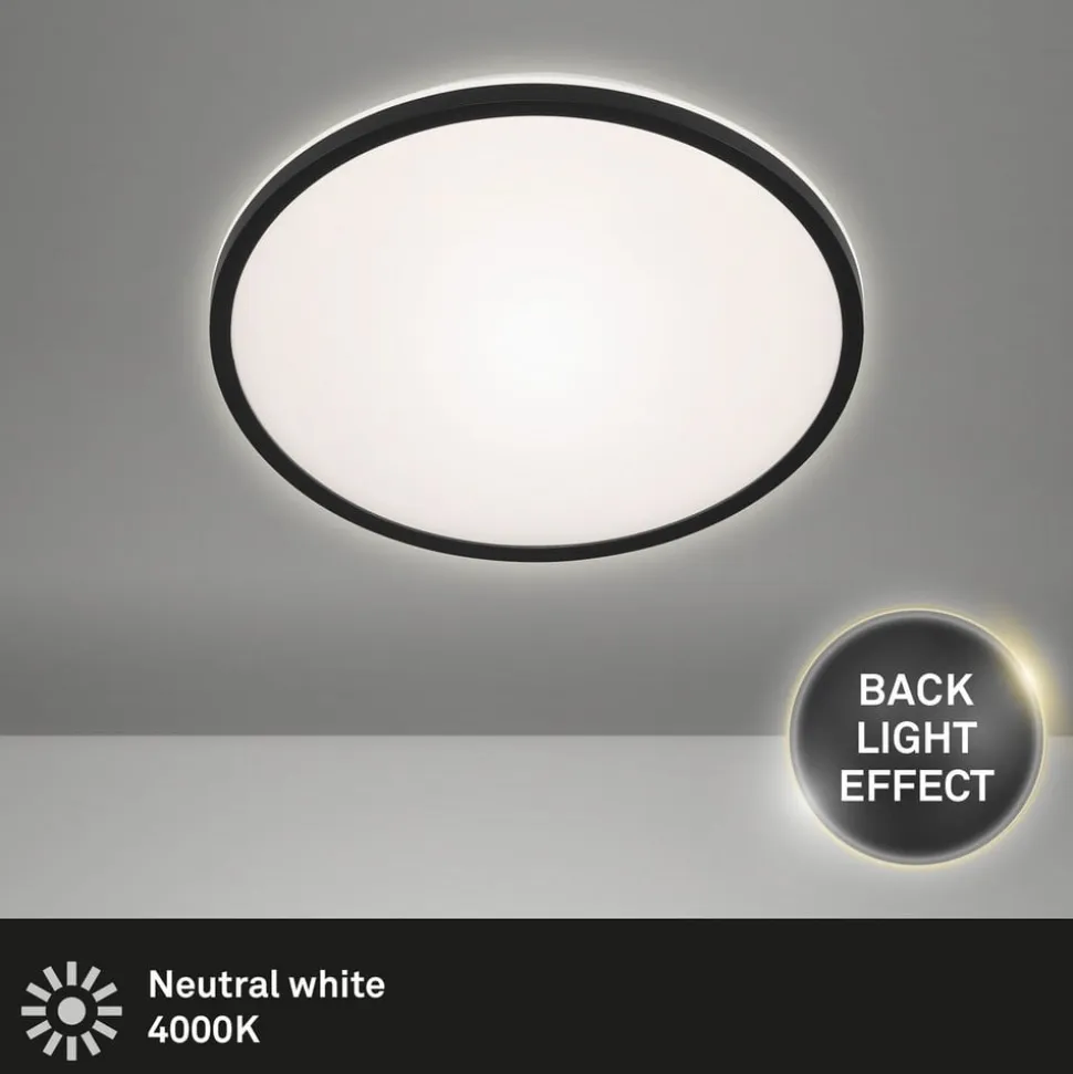 LED-loftslampe Lana, baggrundsbelyst effekt Ø28 sort