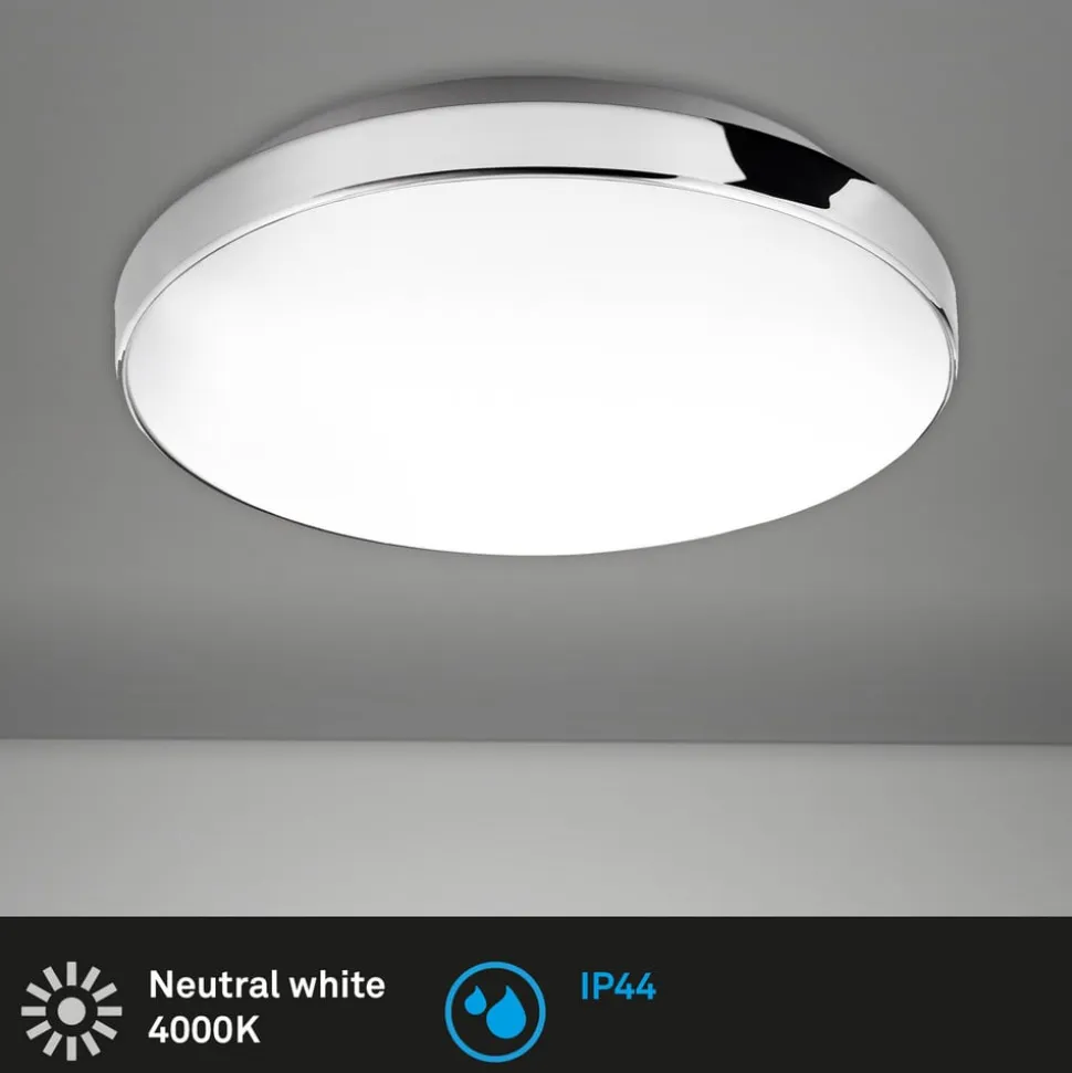 LED-loftslampe Malbona, kromramme, Ø 28,5 cm