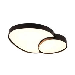 LED-loftslampe Rise, sort, 77 x 63 cm, CCT, dæmpbar