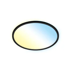LED-loftslampe Slim smart sort dim CCT Ø 42 cm