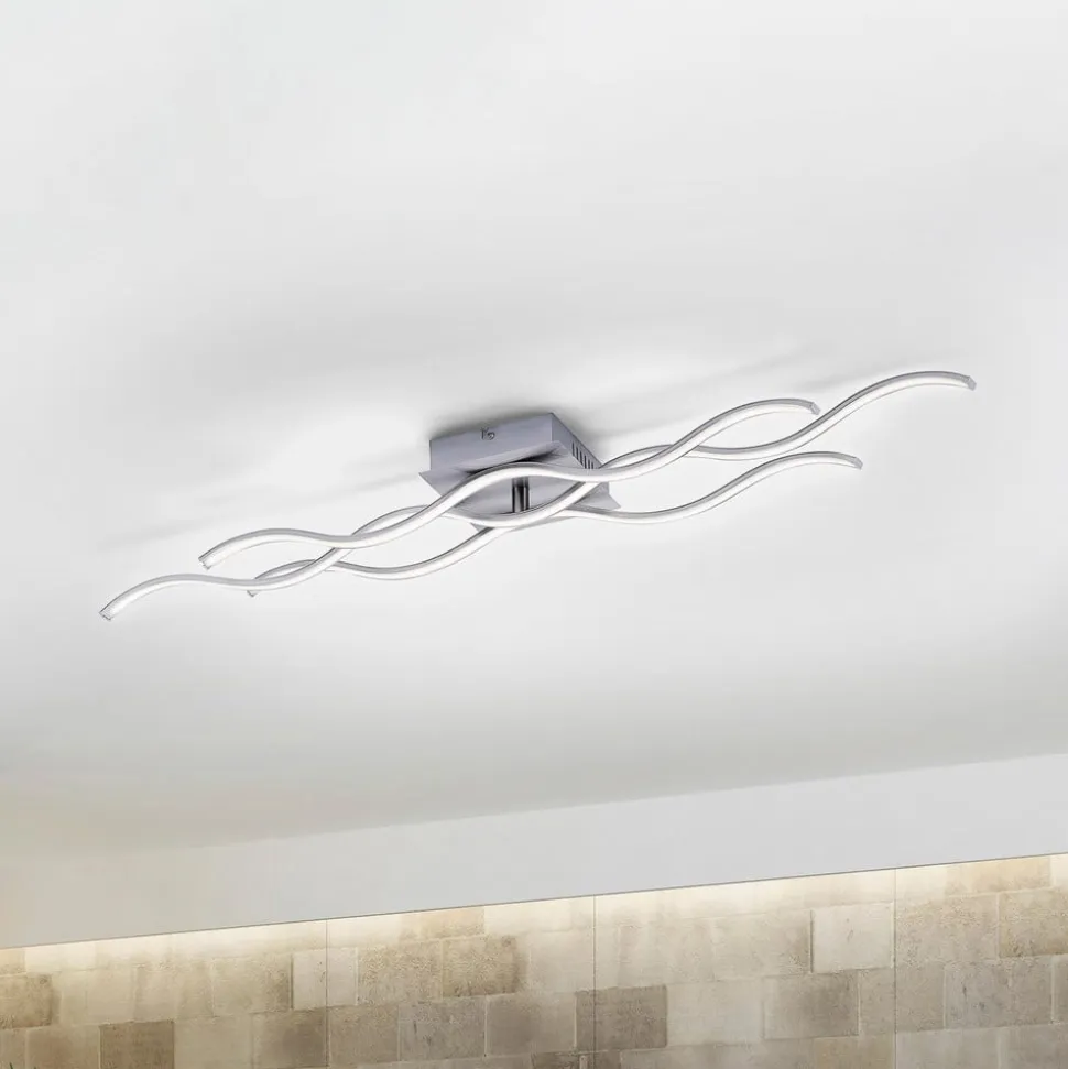 LED-loftslampe Wave 3.000K 97,5x16cm stål