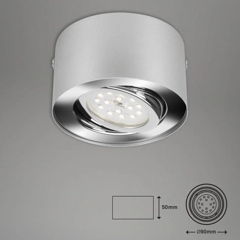 LED-loftspot Rør, sølvfarvet