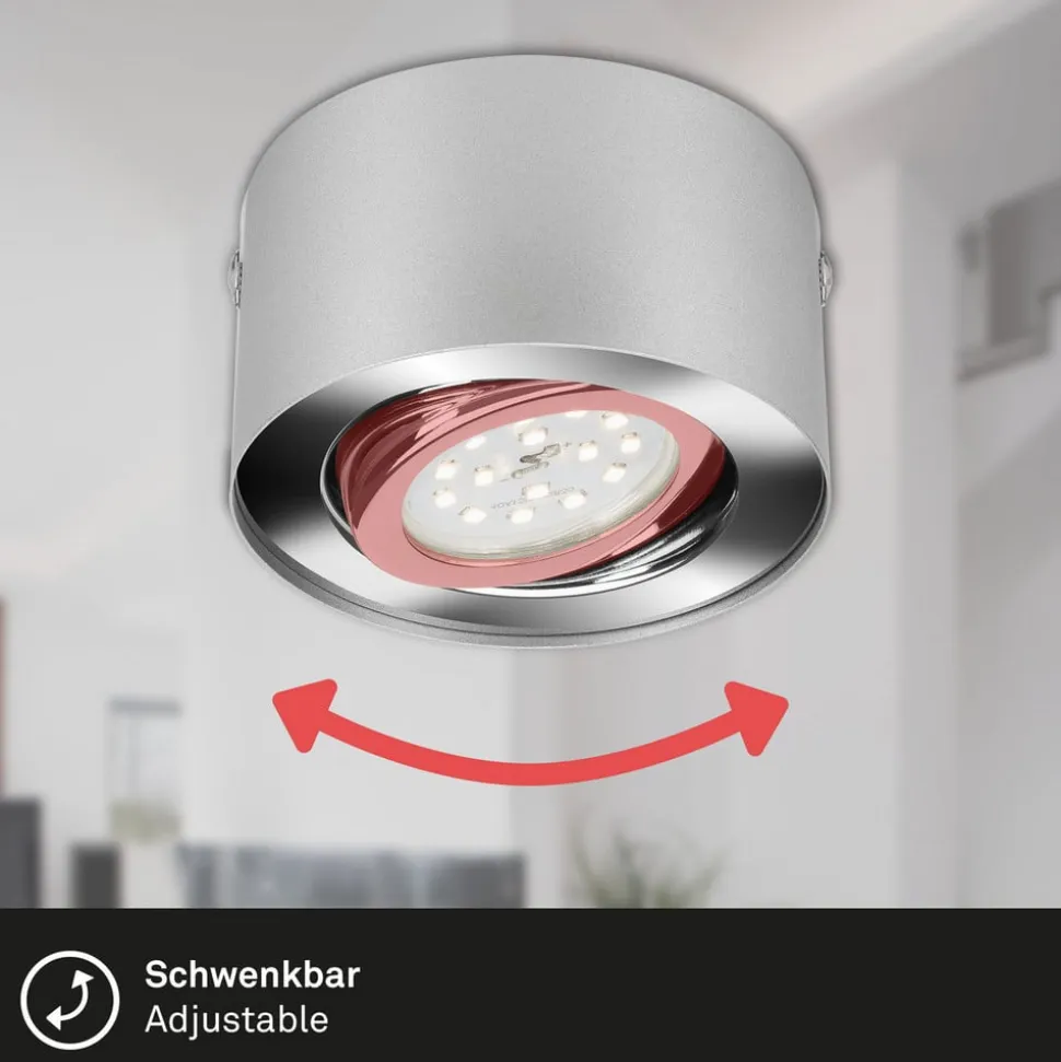 LED-loftspot Rør, sølvfarvet