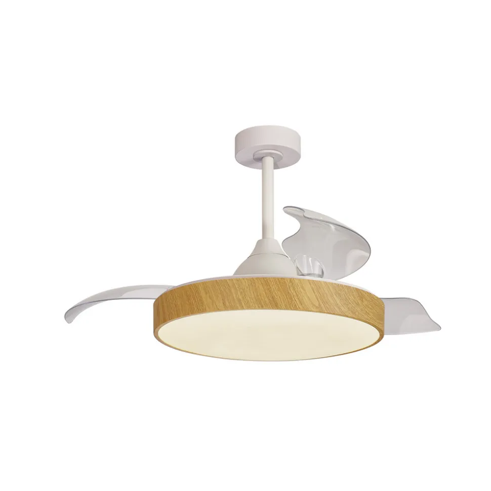 LED-loftventilator Alaska trælook DC støjsvag Ø 106 cm CCT