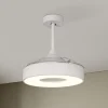 LED-loftventilator Coin Mini hvid DC lydsvag Ø 91 cm CCT