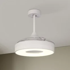 LED-loftventilator Coin Mini hvid DC lydsvag Ø 91 cm CCT