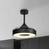 LED-loftventilator Coin Mini sort DC lydsvag Ø 91 cm CCT