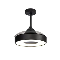 LED-loftventilator Coin Mini sort DC lydsvag Ø 91 cm CCT