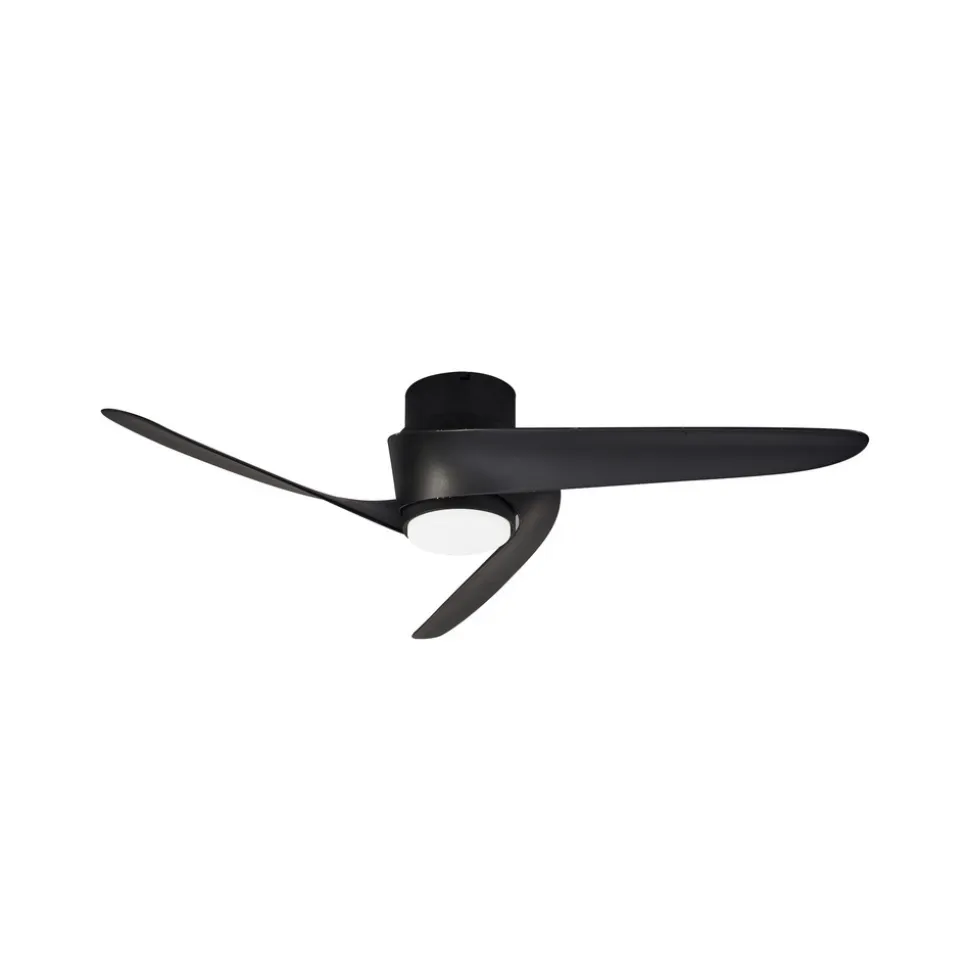 LED-loftventilator Groenland sort DC lydsvag Ø 122 cm CCT