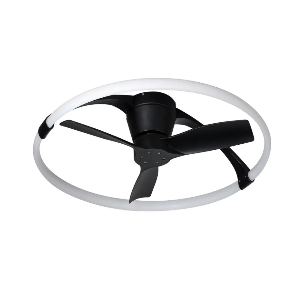 LED-loftventilator Nepal Mini, app, sort/hvid