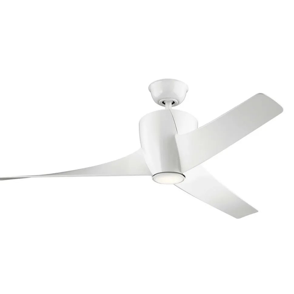 LED-loftventilator Phree 56, trebladet, hvid