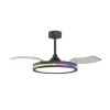 LED-loftventilator Rafaga sort DC lydsvag Ø 106 cm CCT RGB