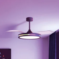 LED-loftventilator Rafaga sort DC lydsvag Ø 106 cm CCT RGB