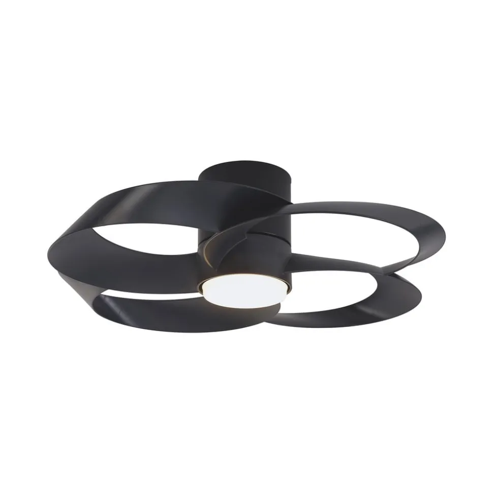 LED-loftventilator Rose sort DC-motor støjsvag Ø 65 cm CCT