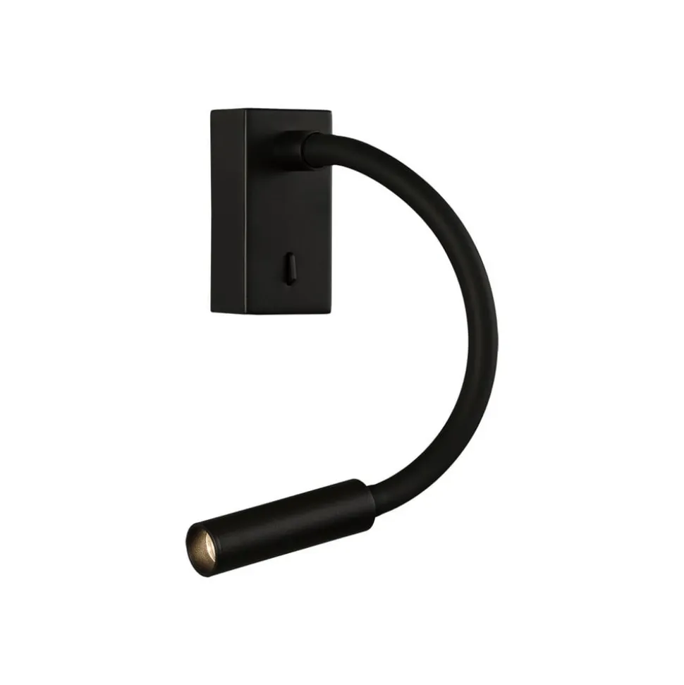 LED-læselampe Cio, afbryder, flexarm, 930, sort