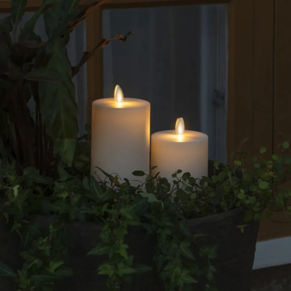LED-lys IP44 cremehvid glat Højde 13 cm