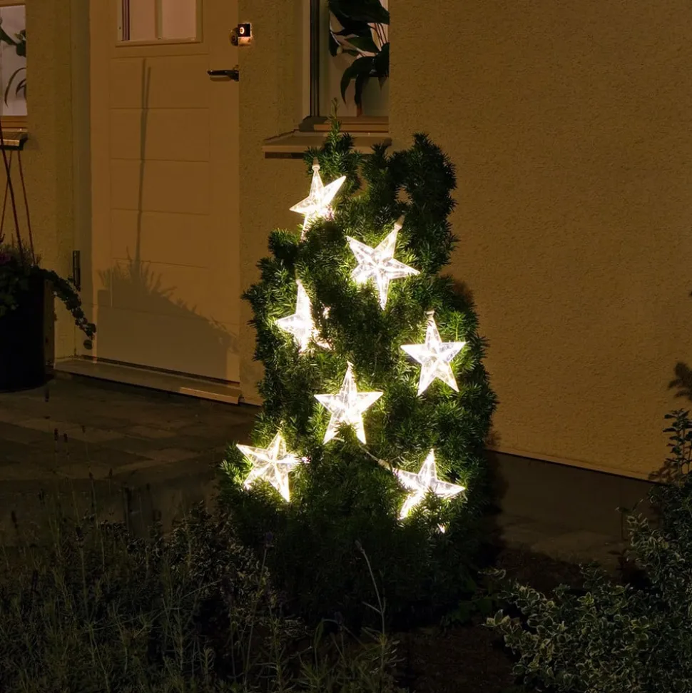 LED-lysgardin med 7 stjerner, varm hvid