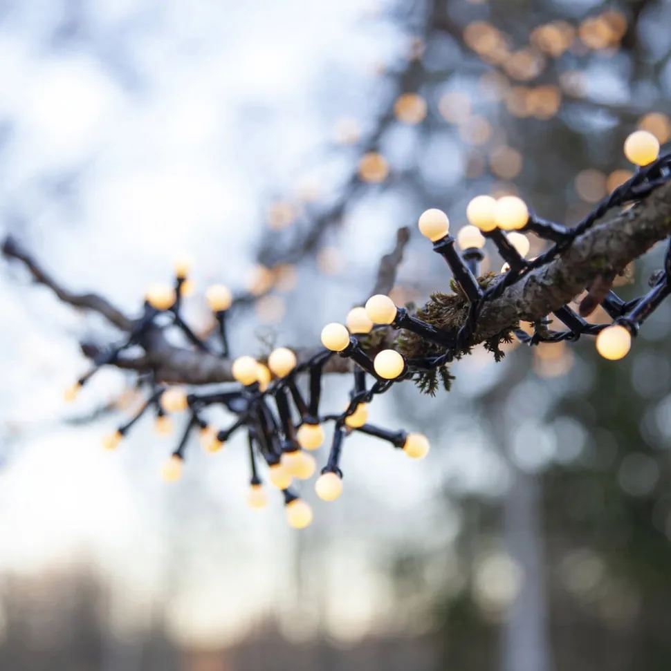 LED-lyskæde Berry Mini med timerfunktion hvid
