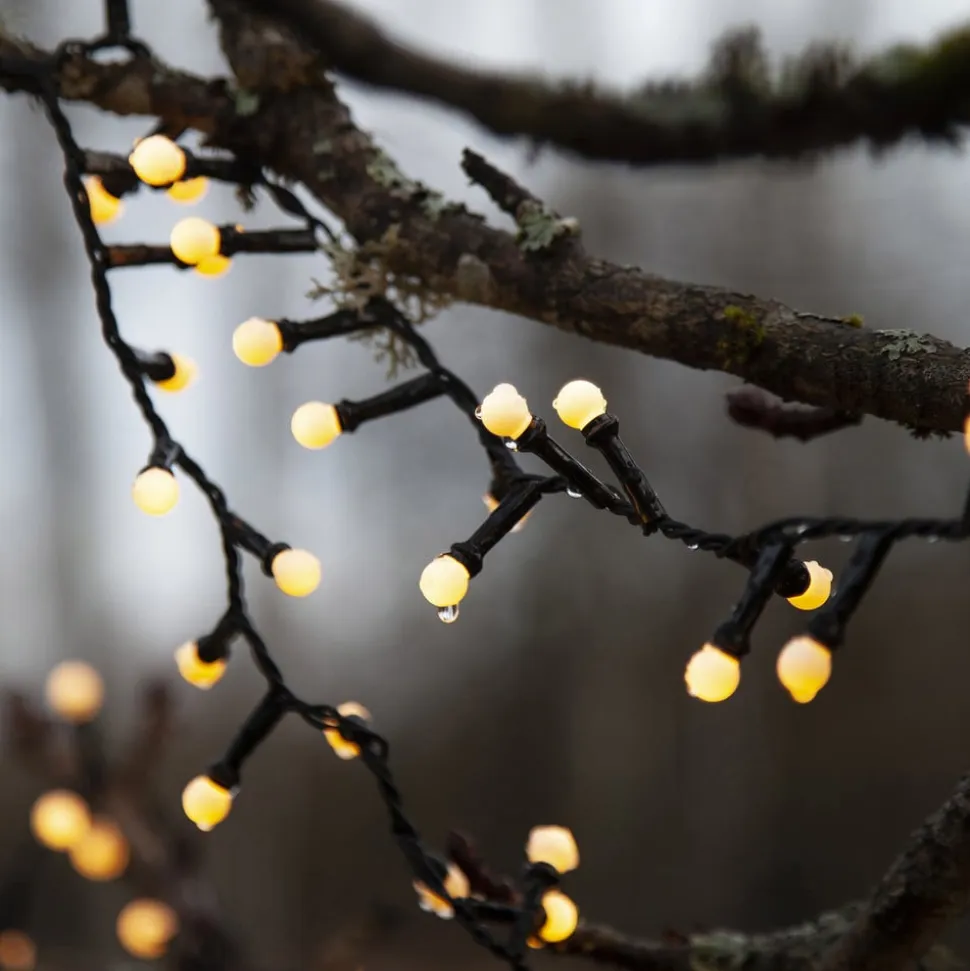LED-lyskæde Berry Mini med timerfunktion hvid