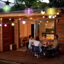 LED-lyskæde CADENA, RGB, sort, 10 lyskilder, 10 m