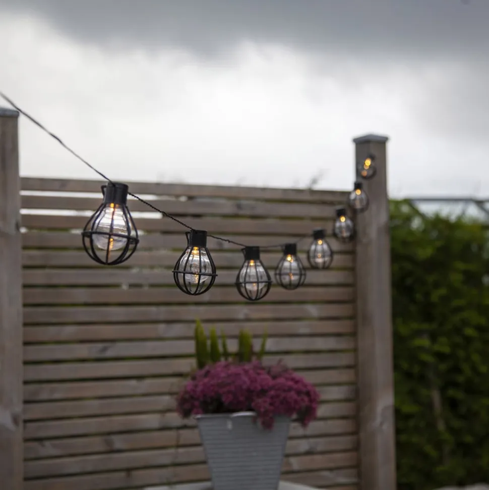 LED-lyskæde Cage, sort/gennemsigtig