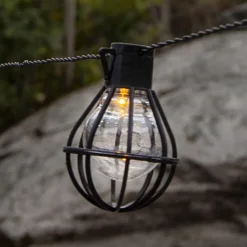 LED-lyskæde Cage, sort/gennemsigtig