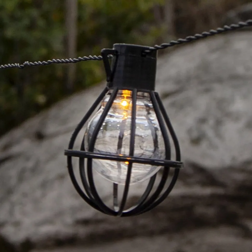LED-lyskæde Cage, sort/gennemsigtig