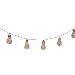 LED-lyskæde m. solcelle, glødepære, 10 lyskilder