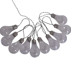 LED-lyskæde m. solcelle, glødepære, 10 lyskilder