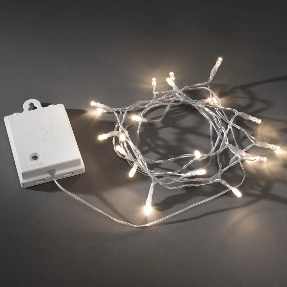 LED-lyskæde t. udendørs m. lyssensor IP44 ww