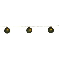LED-lyskæder Bliss, mørkegrøn, glas, 8 lyskilder batteri