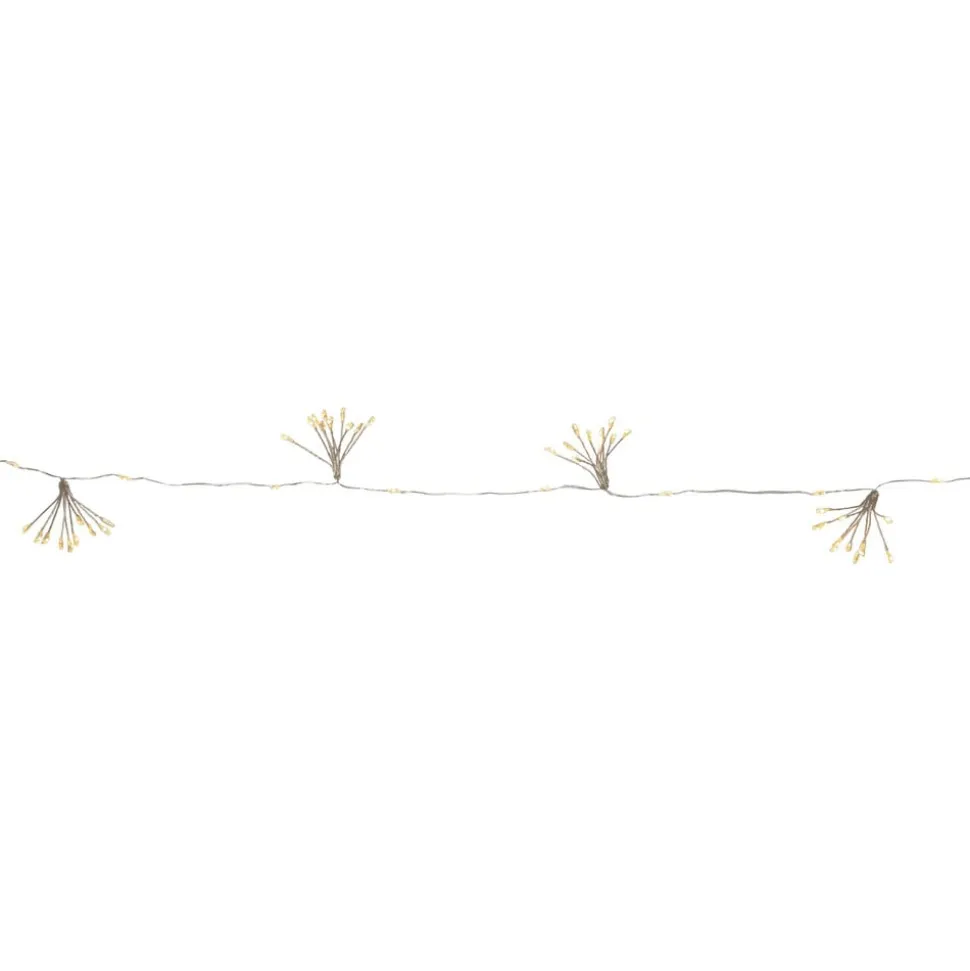 LED-lyskæder Dew Drop Flower, sølv, 140 cm, batteri