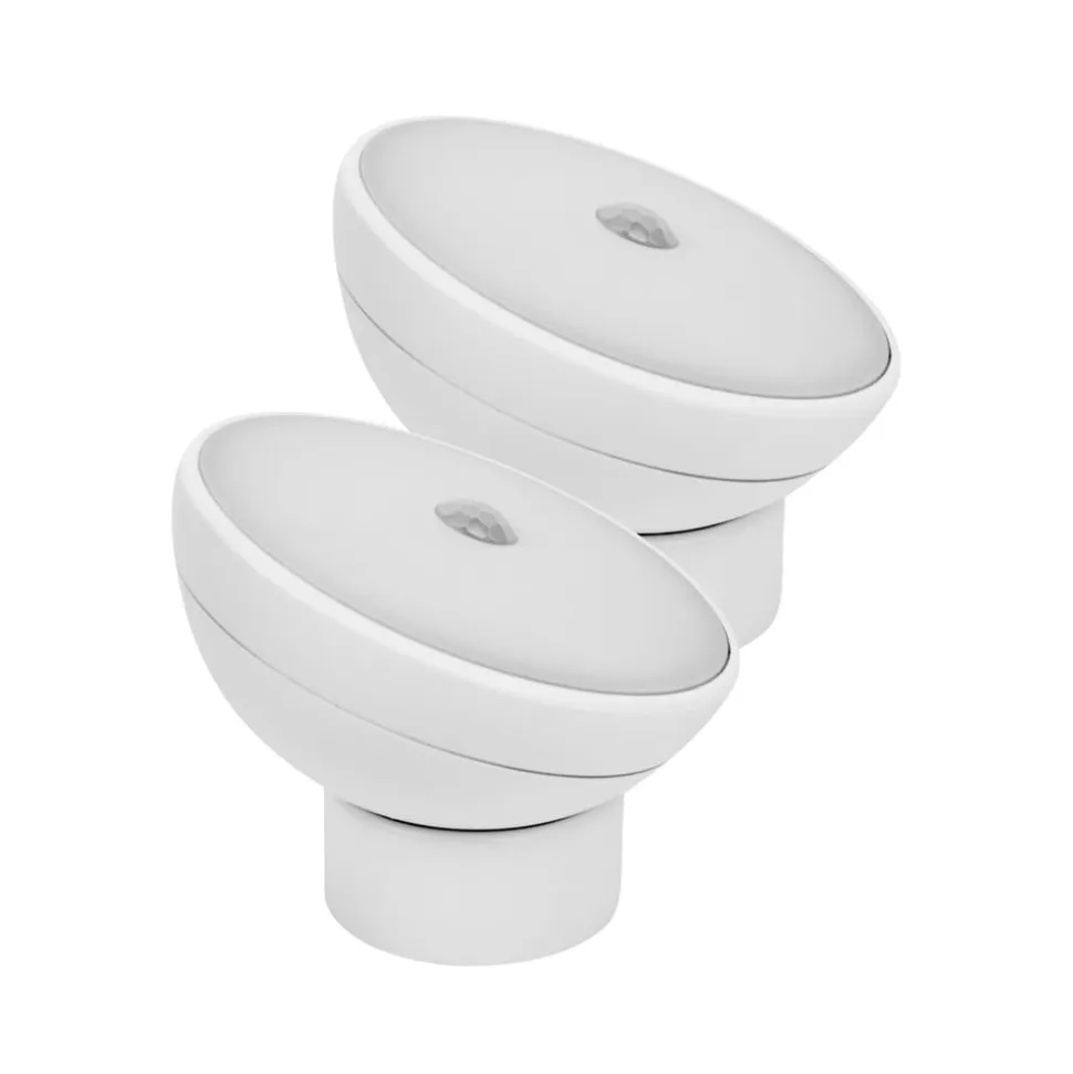 LED-natlampe Nova, sensor, hvid, plast, 2-pak