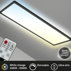 LED-panel Slim sort ultraflad CCT, 59 x 20 cm