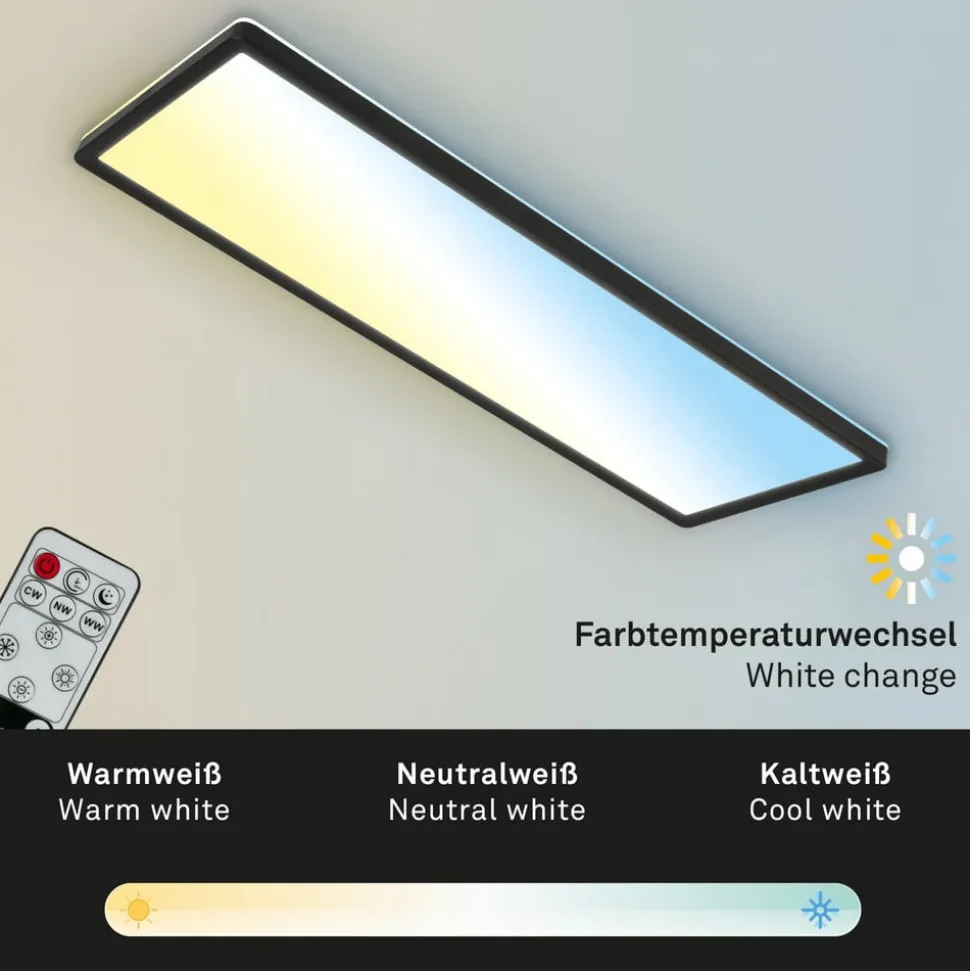 LED-panel Slim sort ultraflad CCT, 59 x 20 cm